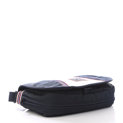 Chanel Canvas Nylon Expandable Sport Messenger Navy Off White 3 of 10
