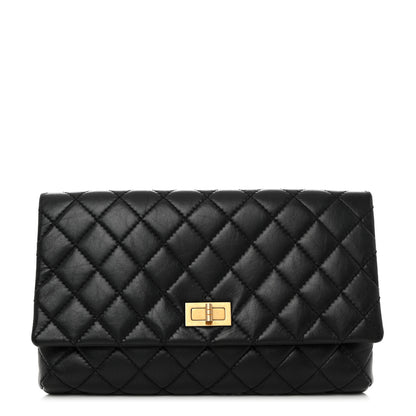 Chanel Aged Calfskin Quilted Reissue 2.55 Clutch Black 1 of 7