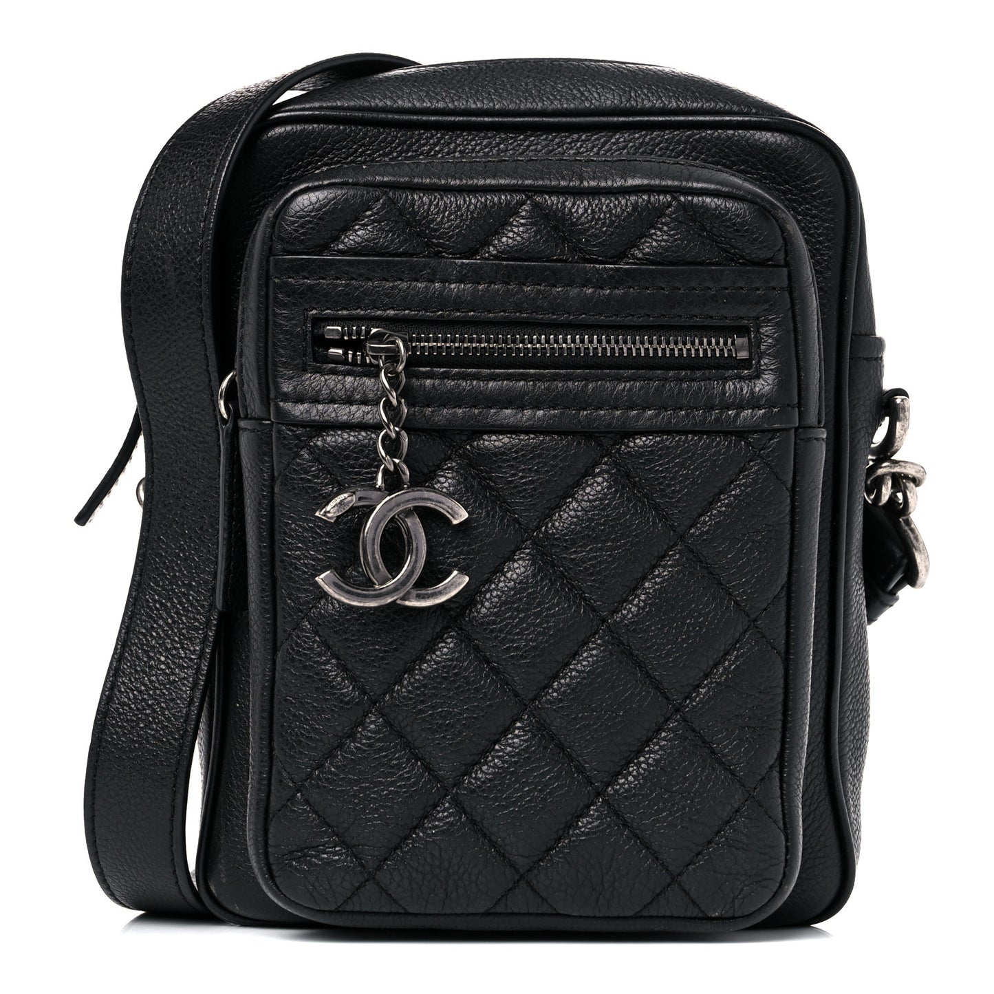 Calfskin Business Trip Vertical Camera Case Black
