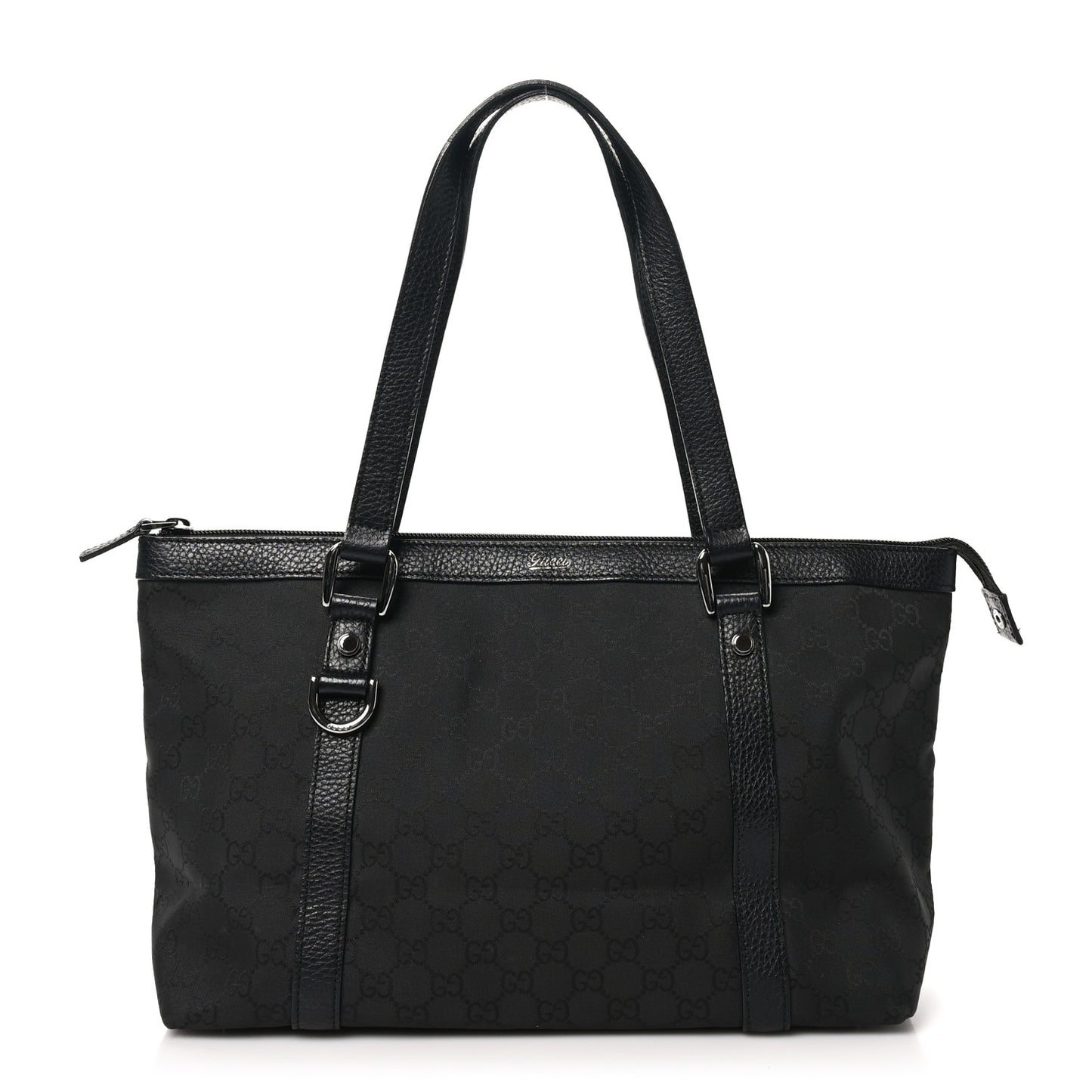 Nylon Monogram Medium Abbey Tote Black