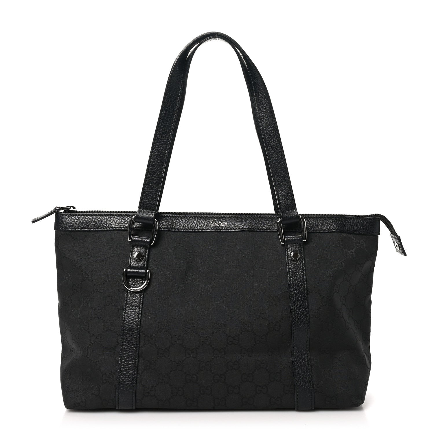 Gucci Nylon Monogram Medium Abbey Tote Black 1 of 10