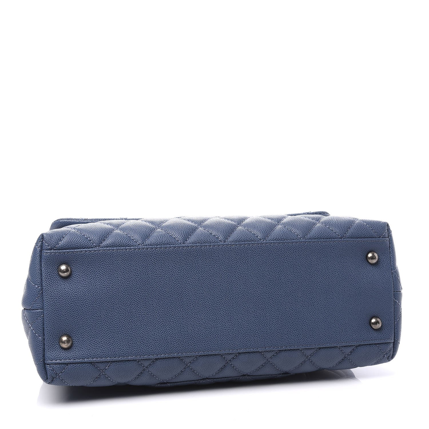 Chanel Caviar Quilted Small Coco Handle Flap Blue 3 of 9