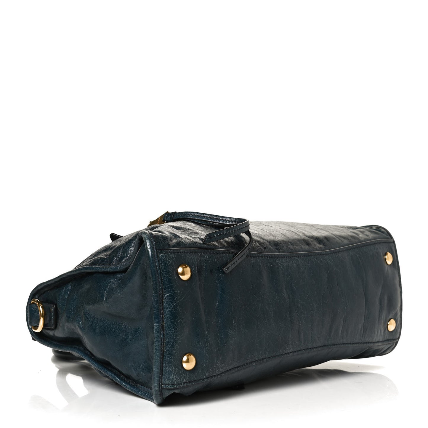 Vitello Shine Zip Tote Denim