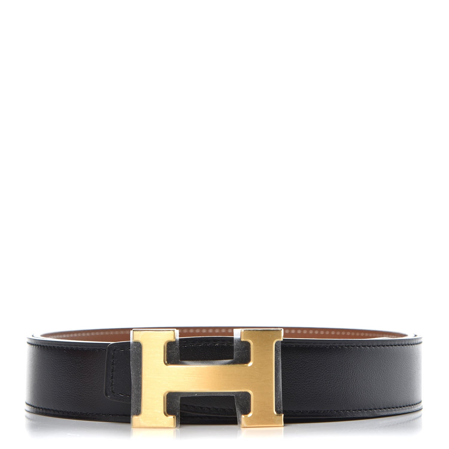 Hermes Box Togo 32mm H Belt 110 Black Gold 1 of 7