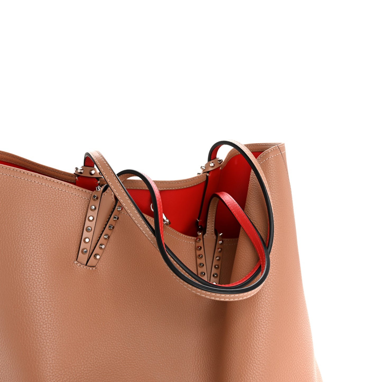 Calfskin Spikes East West Cabata Tote Nude