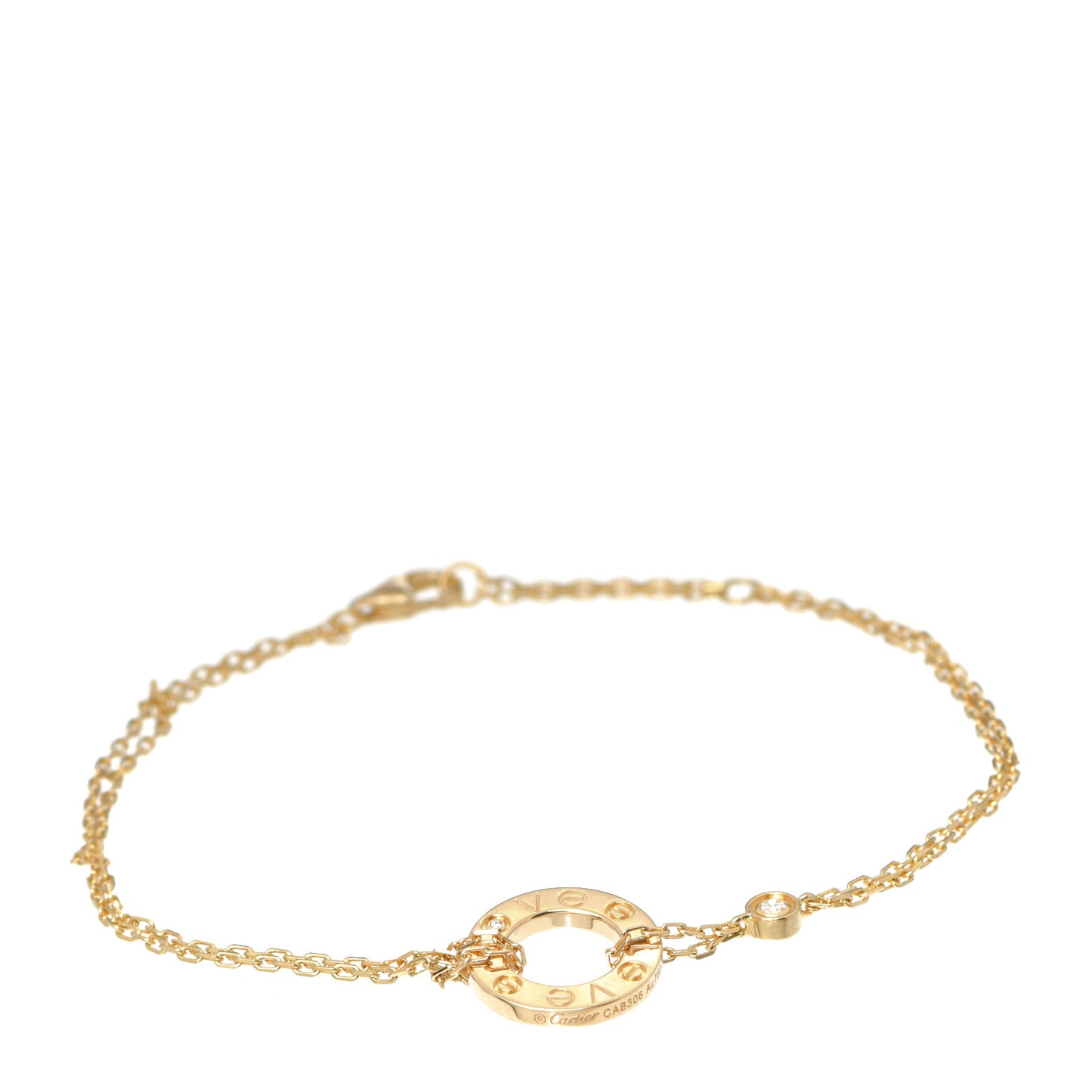 18K Yellow Gold Diamond LOVE Bracelet