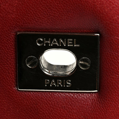 Chanel Crinkled Patent Quilted Jumbo Single Flap Burgundy 7 of 11