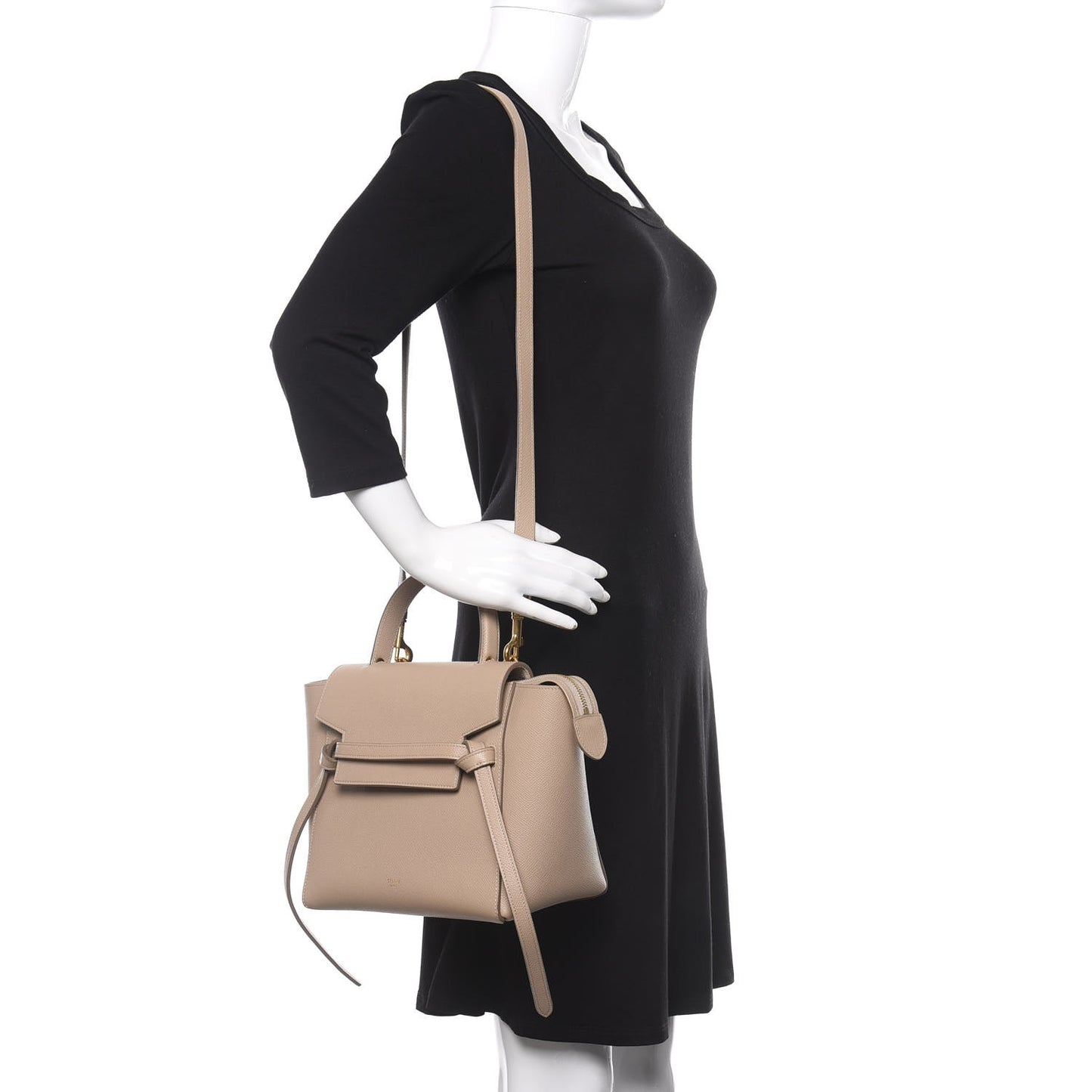 Grained Calfskin Micro Belt Bag Light Taupe
