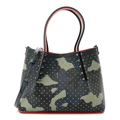 Christian Louboutin Calfskin Loubi Camouflage Spiked Mini Cabarock Shopper Tote Multicolor 1 of 10