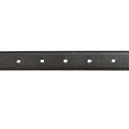 Saint Laurent Calfskin Crocodile Embossed Monogram Passant Buckle Belt 95 38 Black 6 of 10