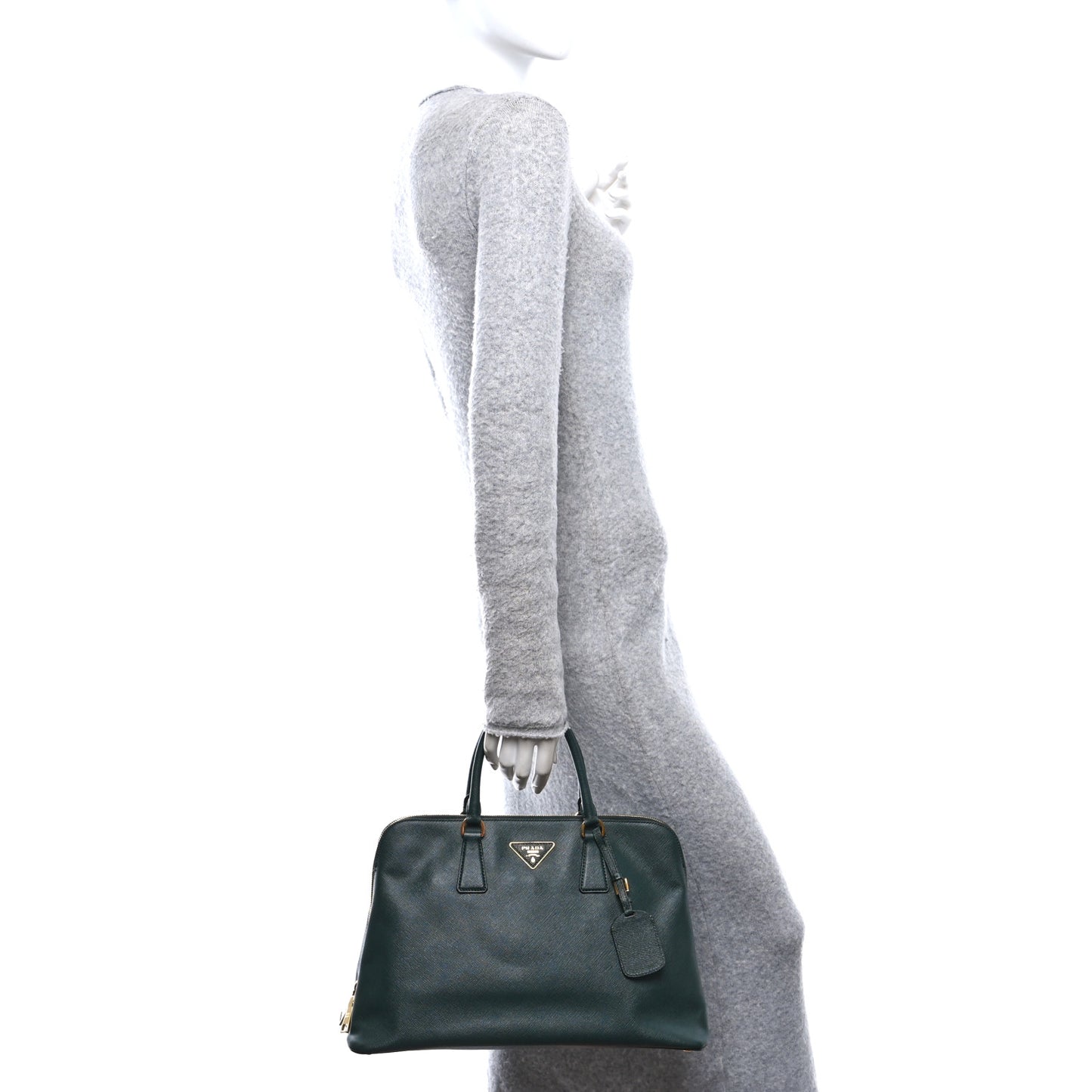 Saffiano Lux Large Promenade Tote Smeraldo