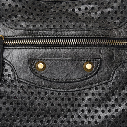 Balenciaga Agneau Laser Cut Cross Classic Gold Hardware City Black 12 of 16