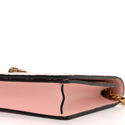 Gucci Guccissima Signature Crystal Cat Chain Wallet Light Candy Pink 9 of 10