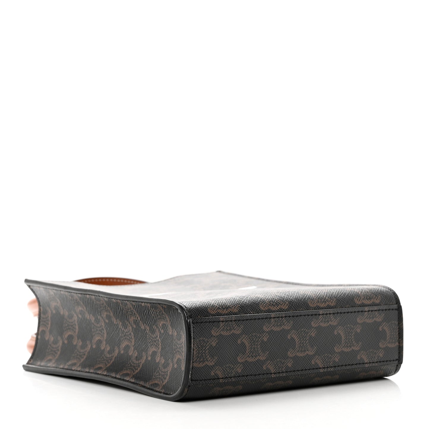 Triomphe Canvas Calfskin Mini Vertical Cabas Tan