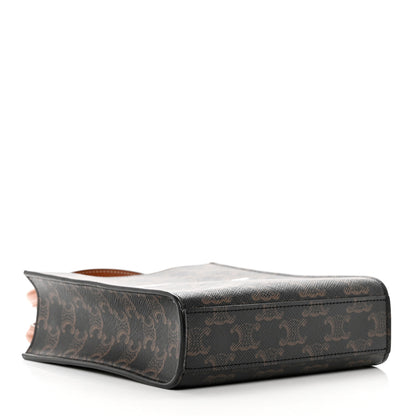 Celine Triomphe Canvas Calfskin Mini Vertical Cabas Tan 4 of 8