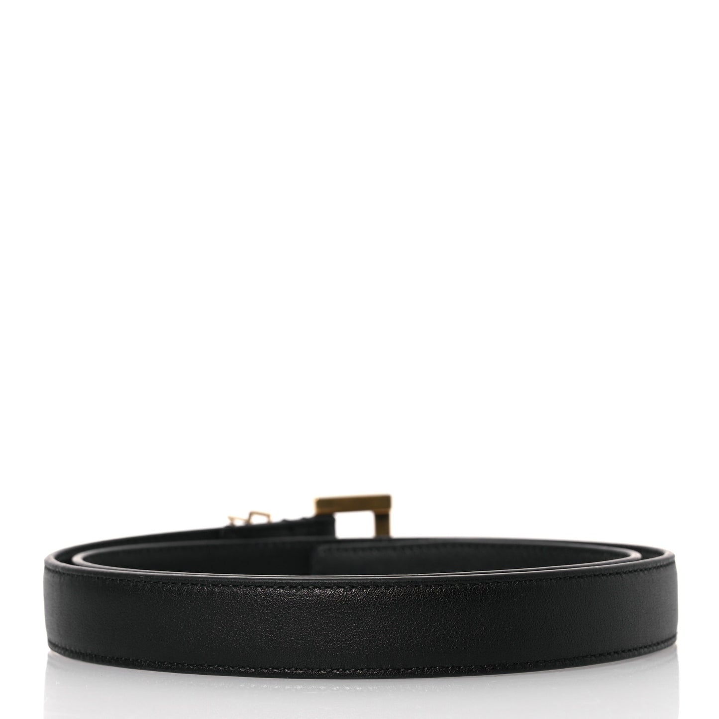 Smooth Calfskin Monogram Narrow Square Buckle Belt 70 28 Black