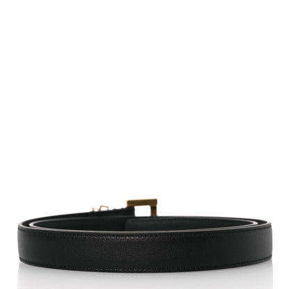 Saint Laurent Smooth Calfskin Monogram Narrow Square Buckle Belt 70 28 Black 2 of 6
