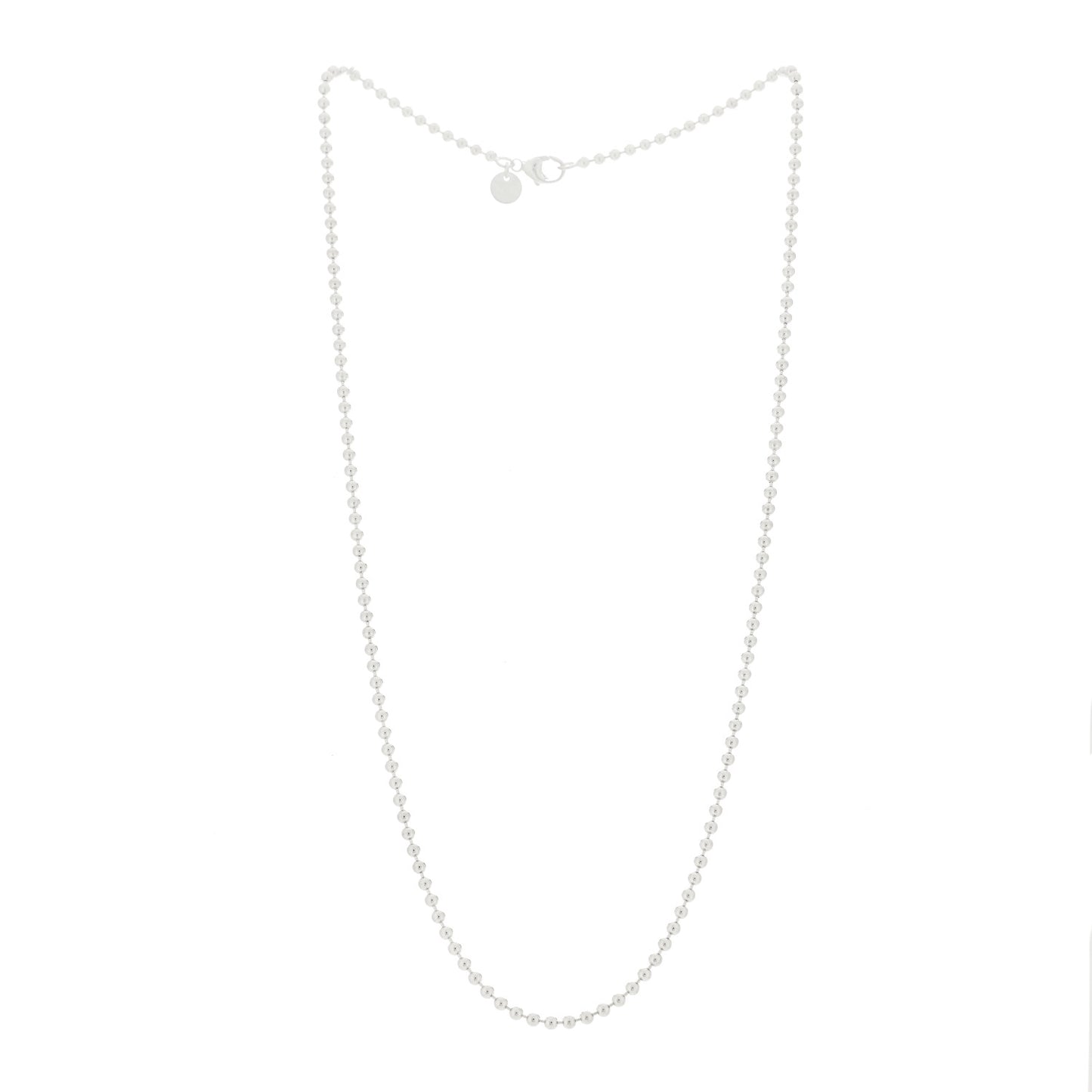 Sterling Silver 2.5mm Bead Chain Necklace 20"