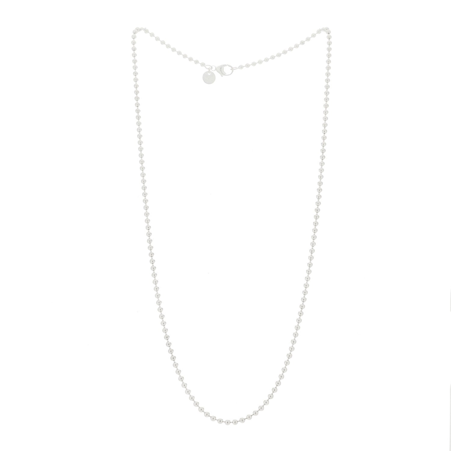 Tiffany Sterling Silver 2.5mm Bead Chain Necklace 20" 2 of 5