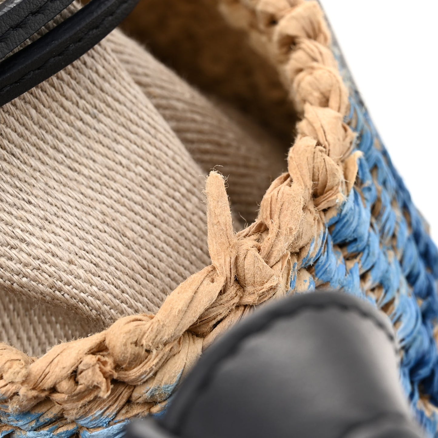 Paper Calfskin Woven Tie Dye Small Basket Bag Multicolor Blue