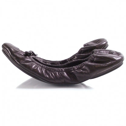 Fendi Calfskin Charm Bow Ballet Flats Black Size 38 2 of 8