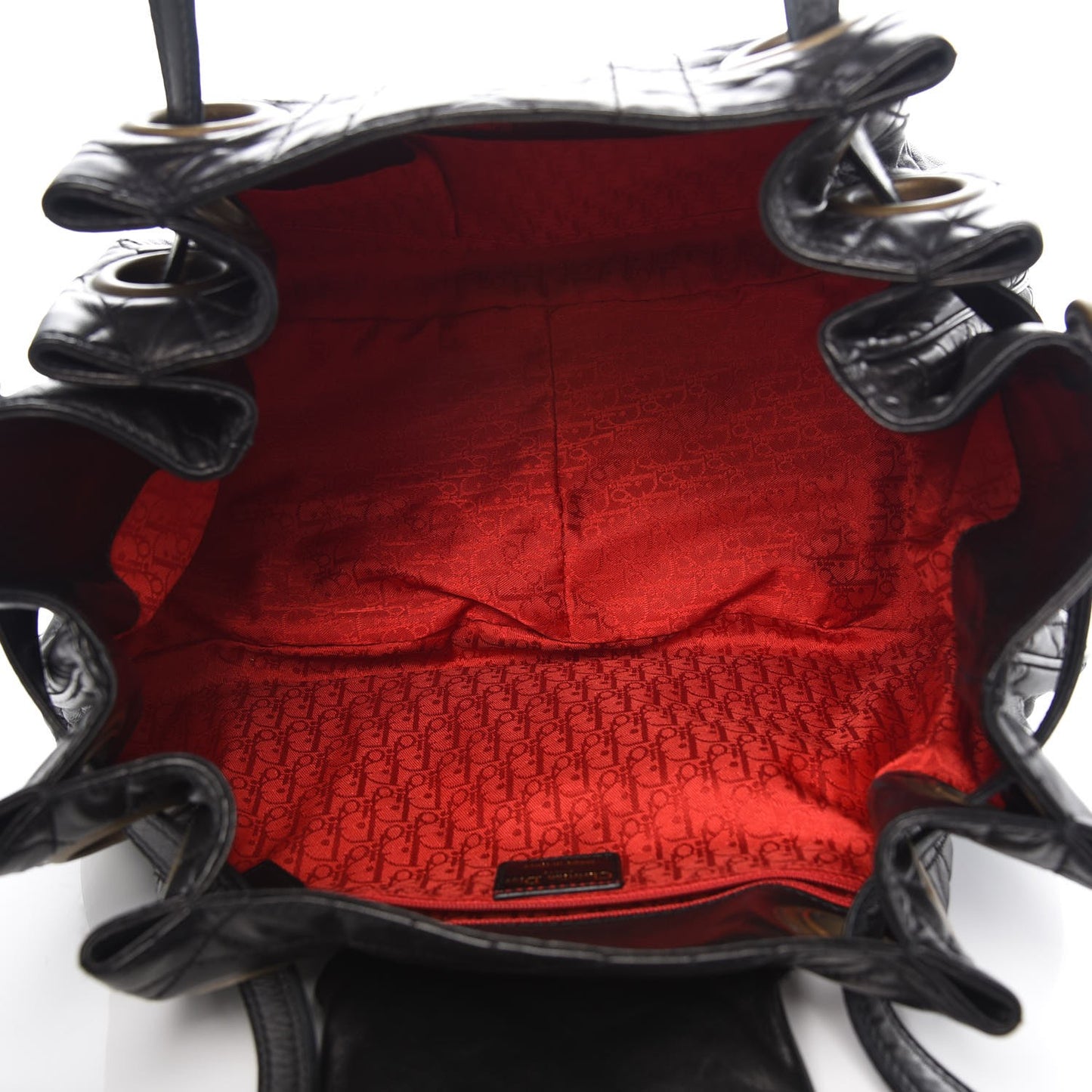 Lambskin Cannage Flap Shoulder Bag Black