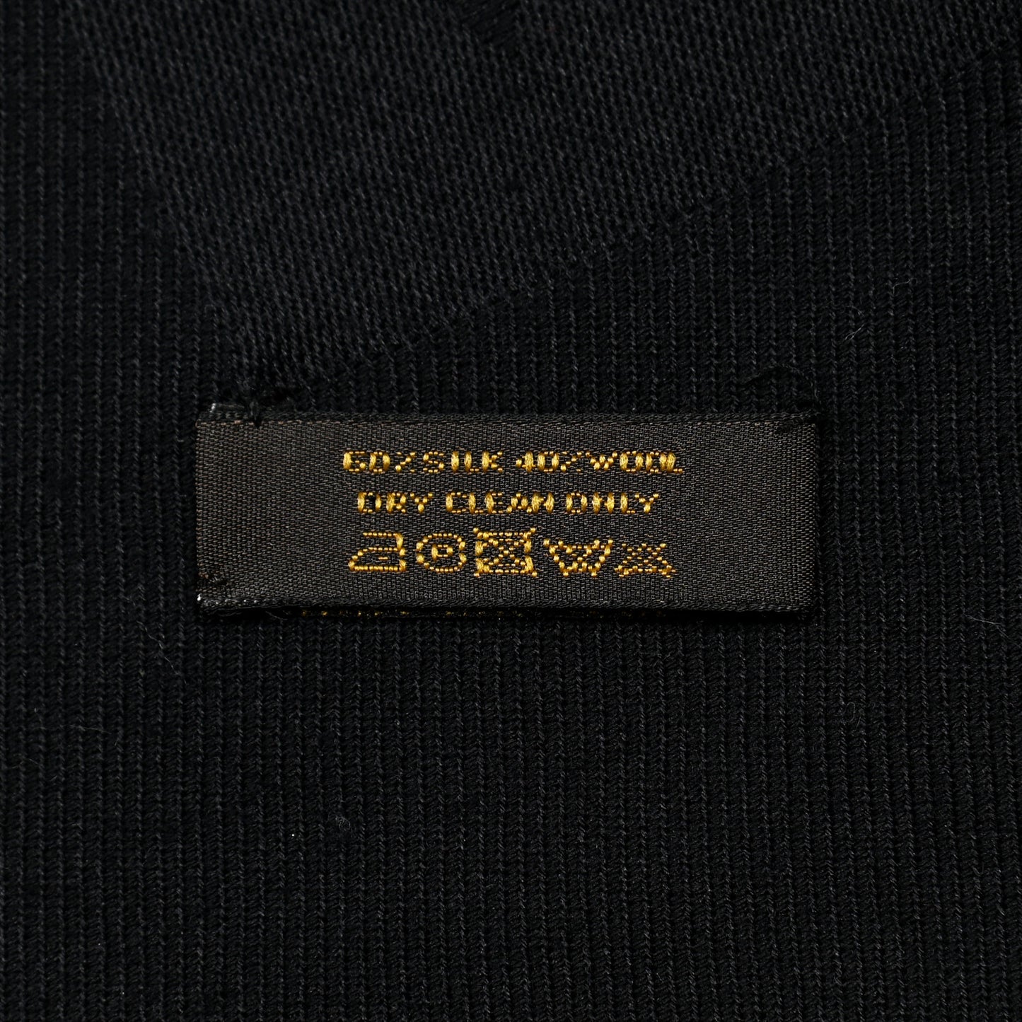 Silk Wool Monogram Shawl Black