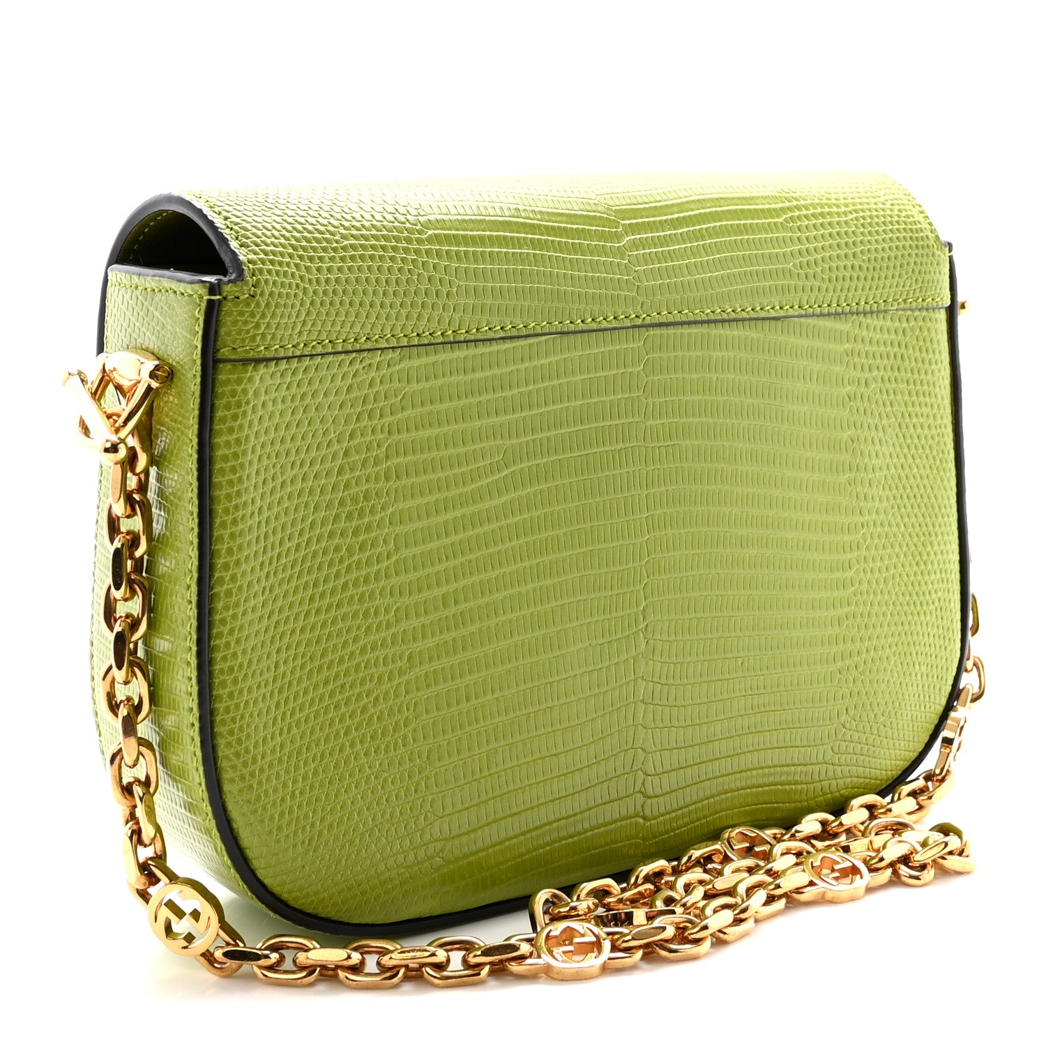 Gucci Lizard Mini Horsebit 1955 Shoulder Bag Green 3 of 10