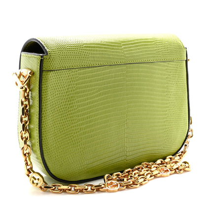 Gucci Lizard Mini Horsebit 1955 Shoulder Bag Green 3 of 10