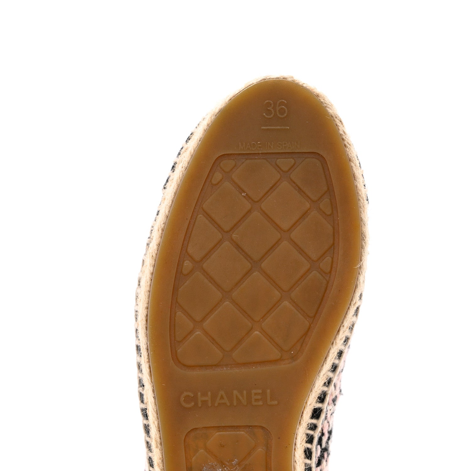Chanel Tweed Lambskin CC Espadrilles 36 Pink Black 8 of 10