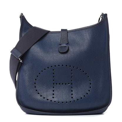 Hermes Taurillon Clemence Evelyne III PM Bleu Thalassa 1 of 14