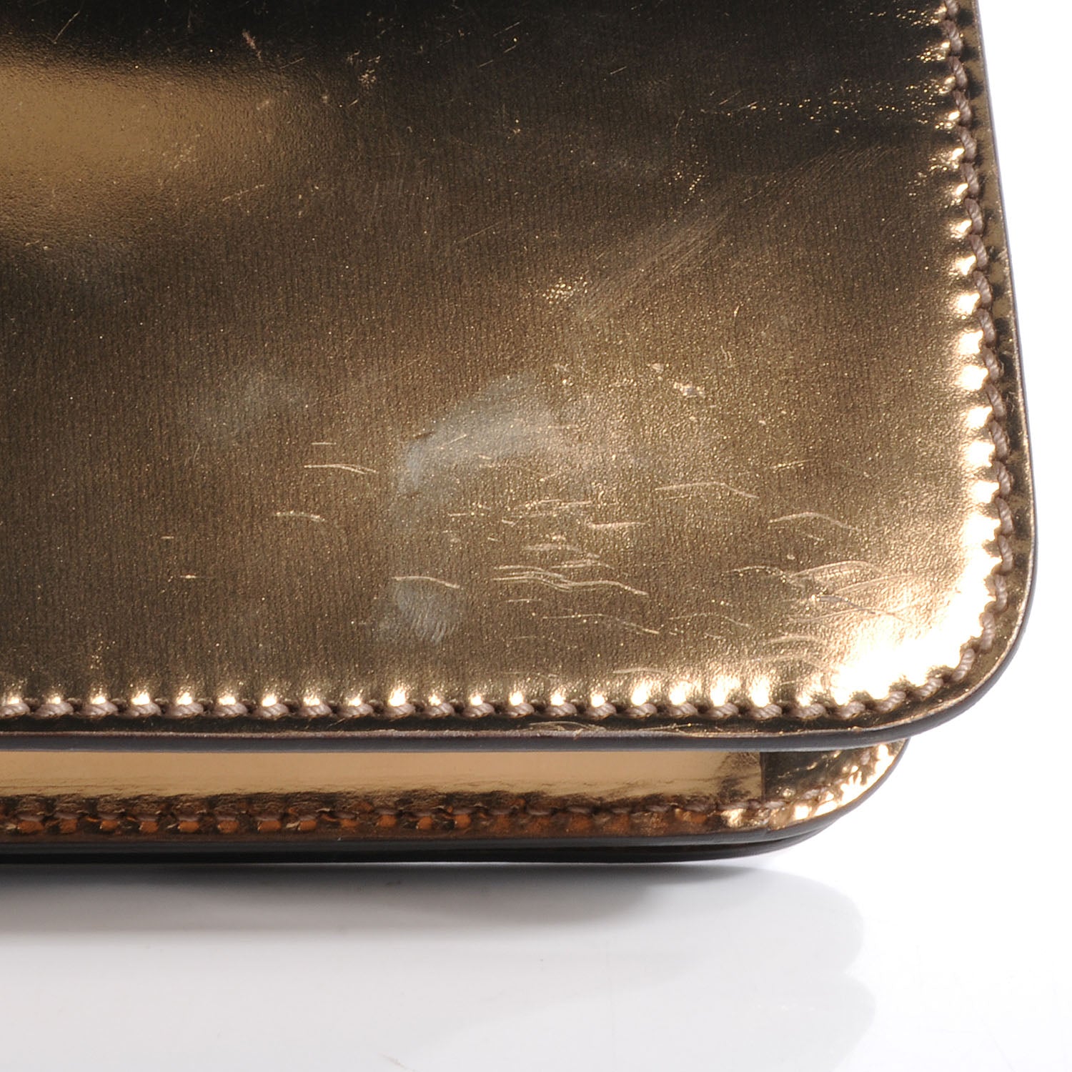 Gucci Leather Clutch Metallic Gold 4 of 9