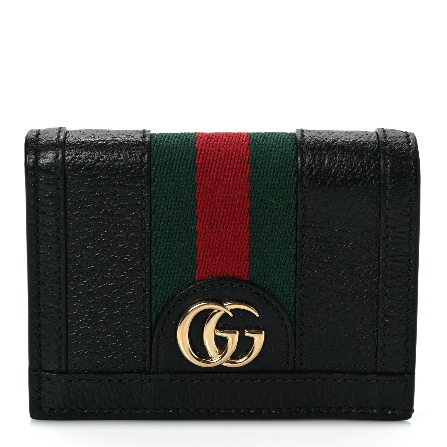 Gucci Calfskin Web Ophidia Card Case Black 1 of 6