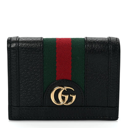 Gucci Calfskin Web Ophidia Card Case Black 1 of 6