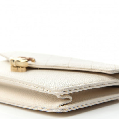 Chanel Grained Calfskin Quilted Cuba Wallet On Chain WOC White 8 of 13