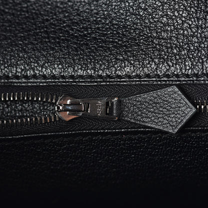 Hermes Clemence Novillo Shiny Niloticus Crocodile Birkin Touch 30 Black Bleu Marine 18 of 32
