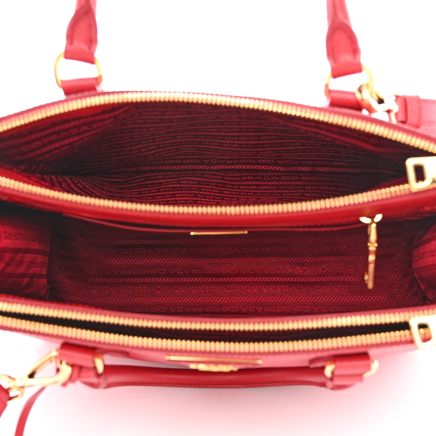 Saffiano Medium Galleria Double Zip Tote Fuoco