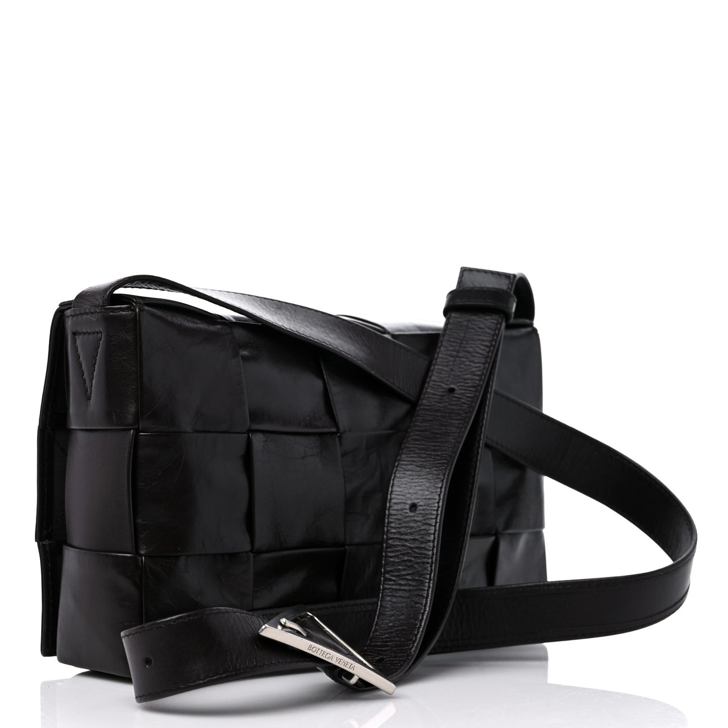 Paper Calfskin Maxi Intreccio Cassette Crossbody Bag Fondant