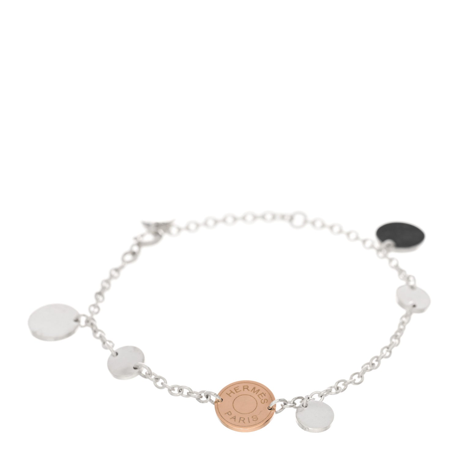 Hermes Sterling Silver 18K Rose Gold Confettis Bracelet SH 1 of 4