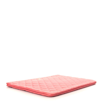 Chanel Iridescent Caviar Quilted Large Cosmetic Case Dark Pink 4 of 7