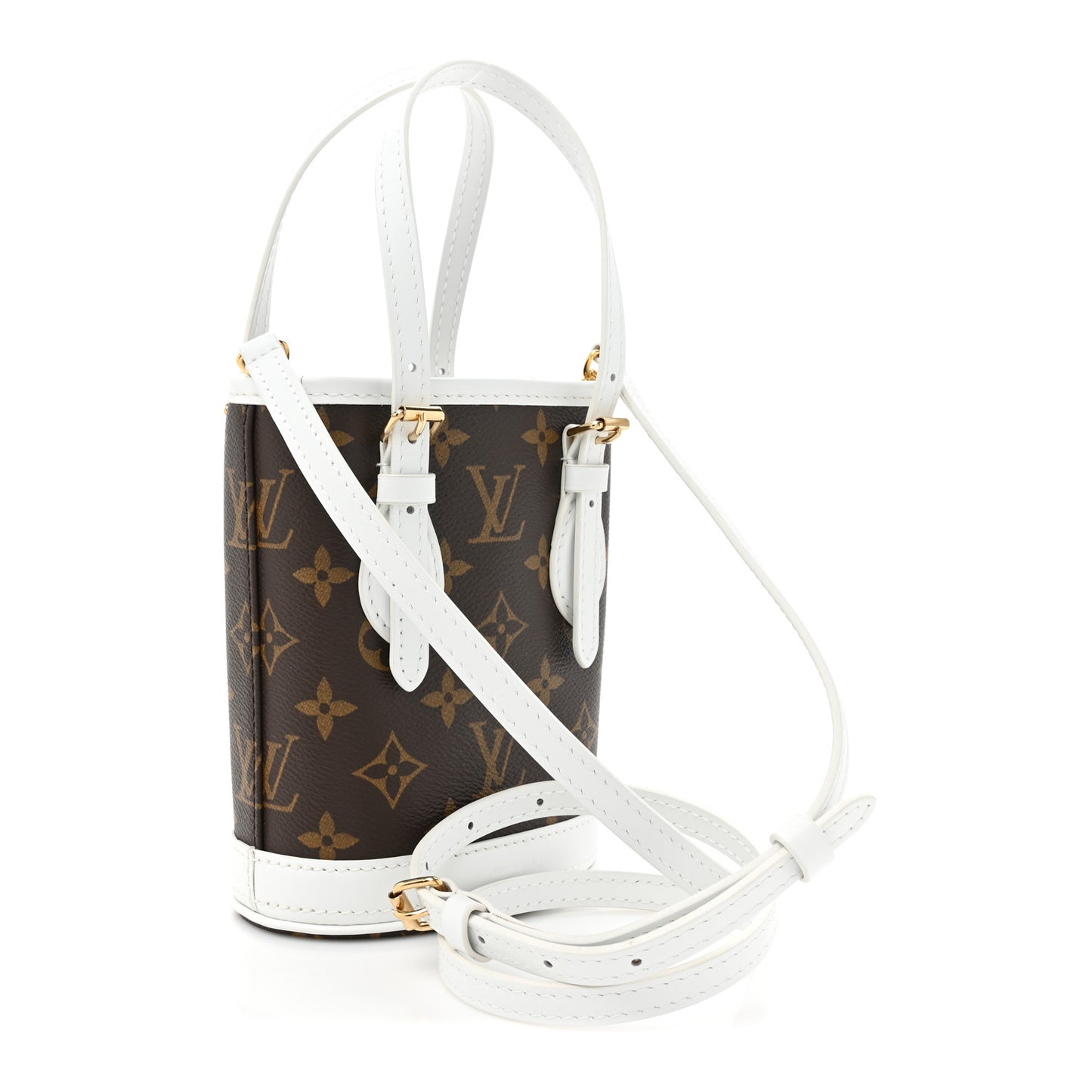 Monogram LV Match Nano Bucket Bag White