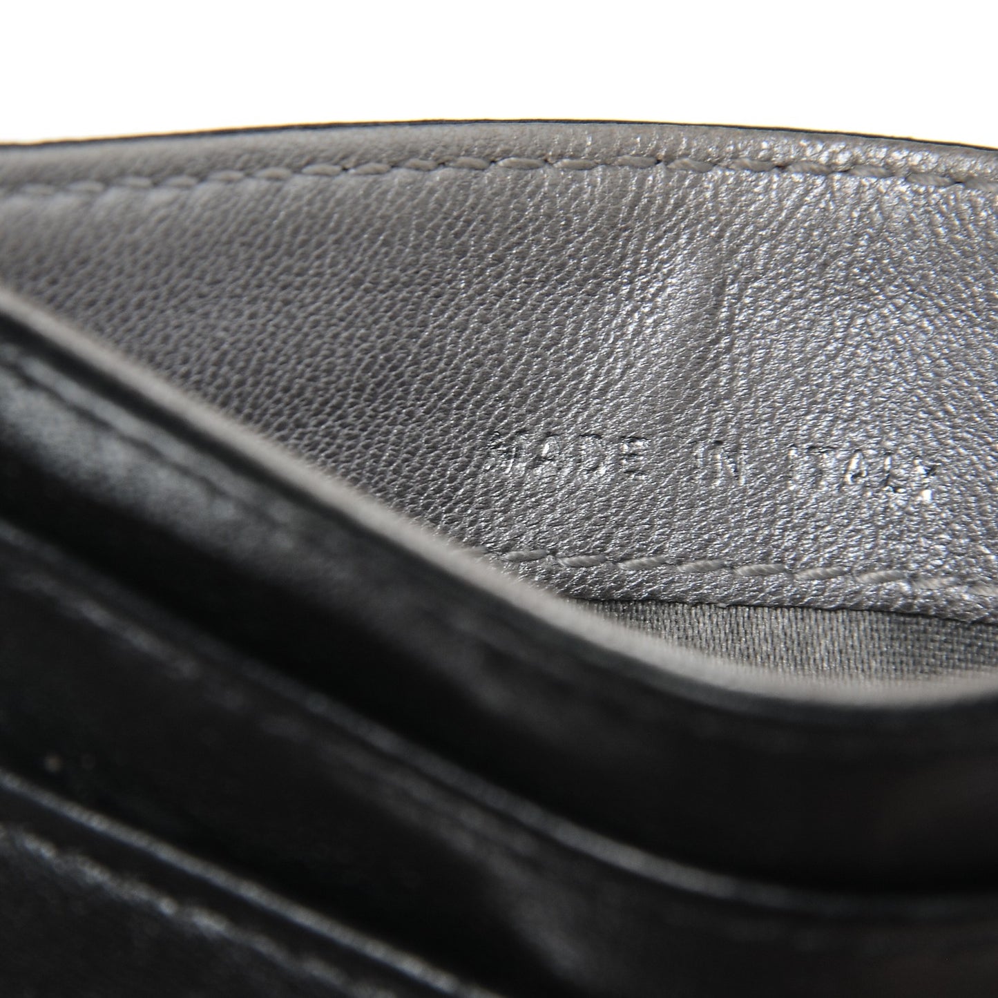 Lambskin Camellia Embossed Card Holder Black
