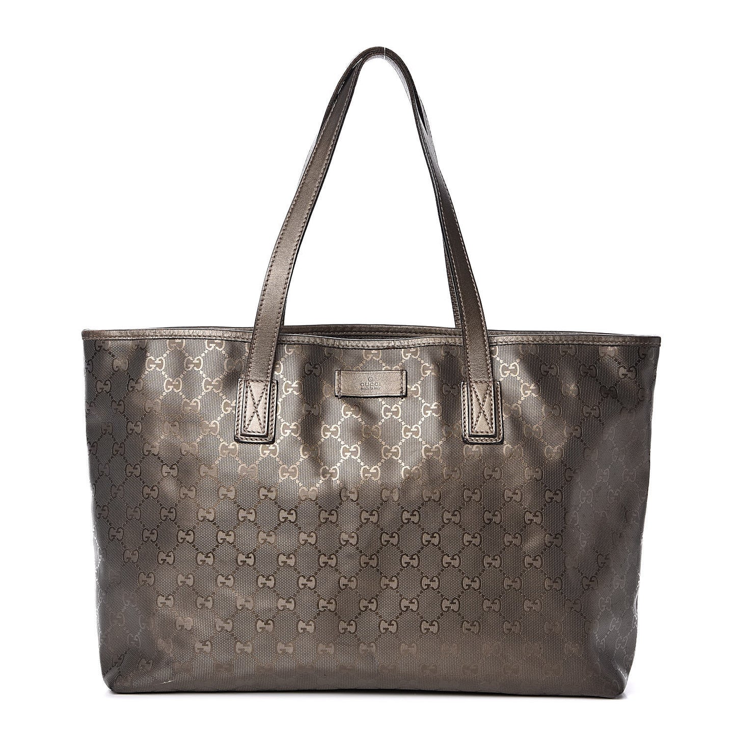 Imprime Monogram Medium Zippered Shopping Tote Pewter