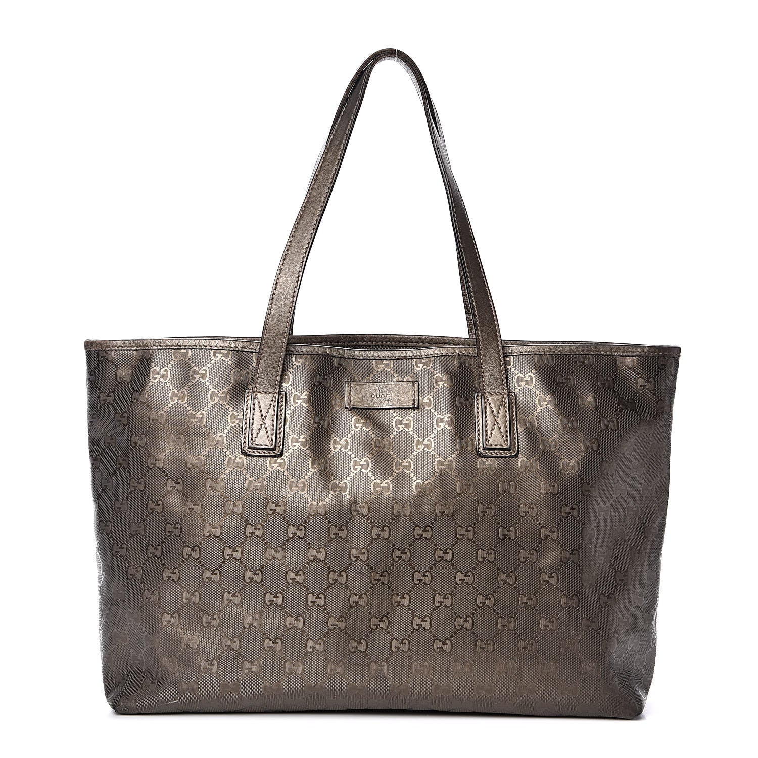 Gucci Imprime Monogram Medium Zippered Shopping Tote Pewter 1 of 16