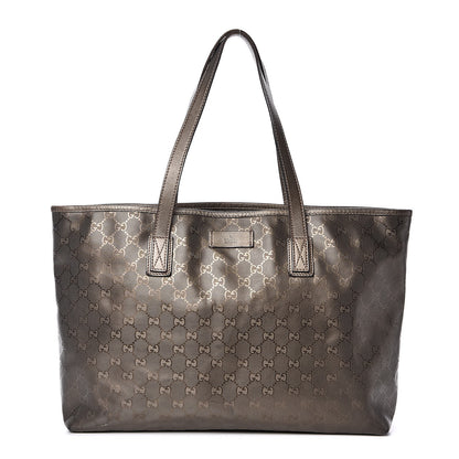 Gucci Imprime Monogram Medium Zippered Shopping Tote Pewter 1 of 16