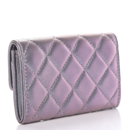 Chanel Iridescent Lambskin Quilted Reissue Flap Card Holder Light Purple 3 of 8