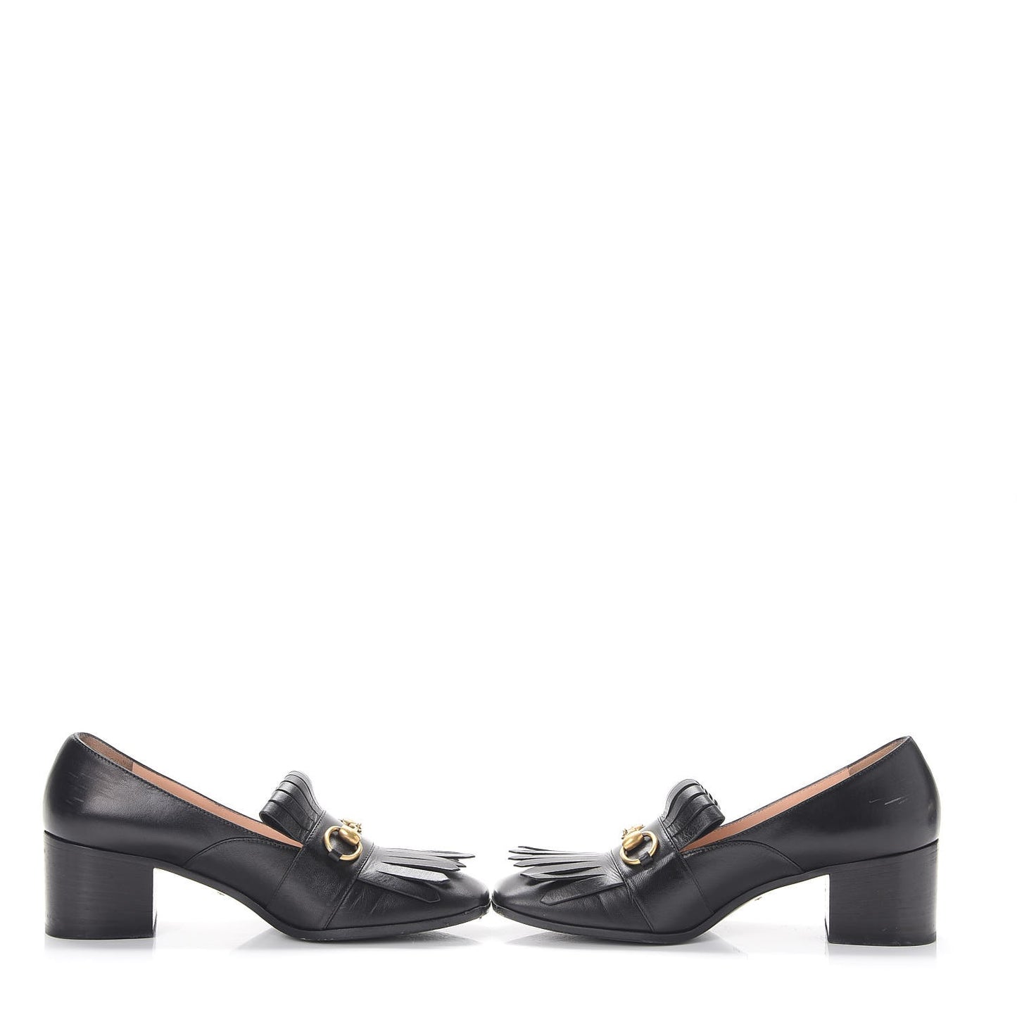 Malaga Kid GG Marmont Fringe Loafer Pumps Size 39 Black