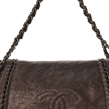 Chanel Metallic Deerskin Small Luxe Ligne Flap Bronze 8 of 11