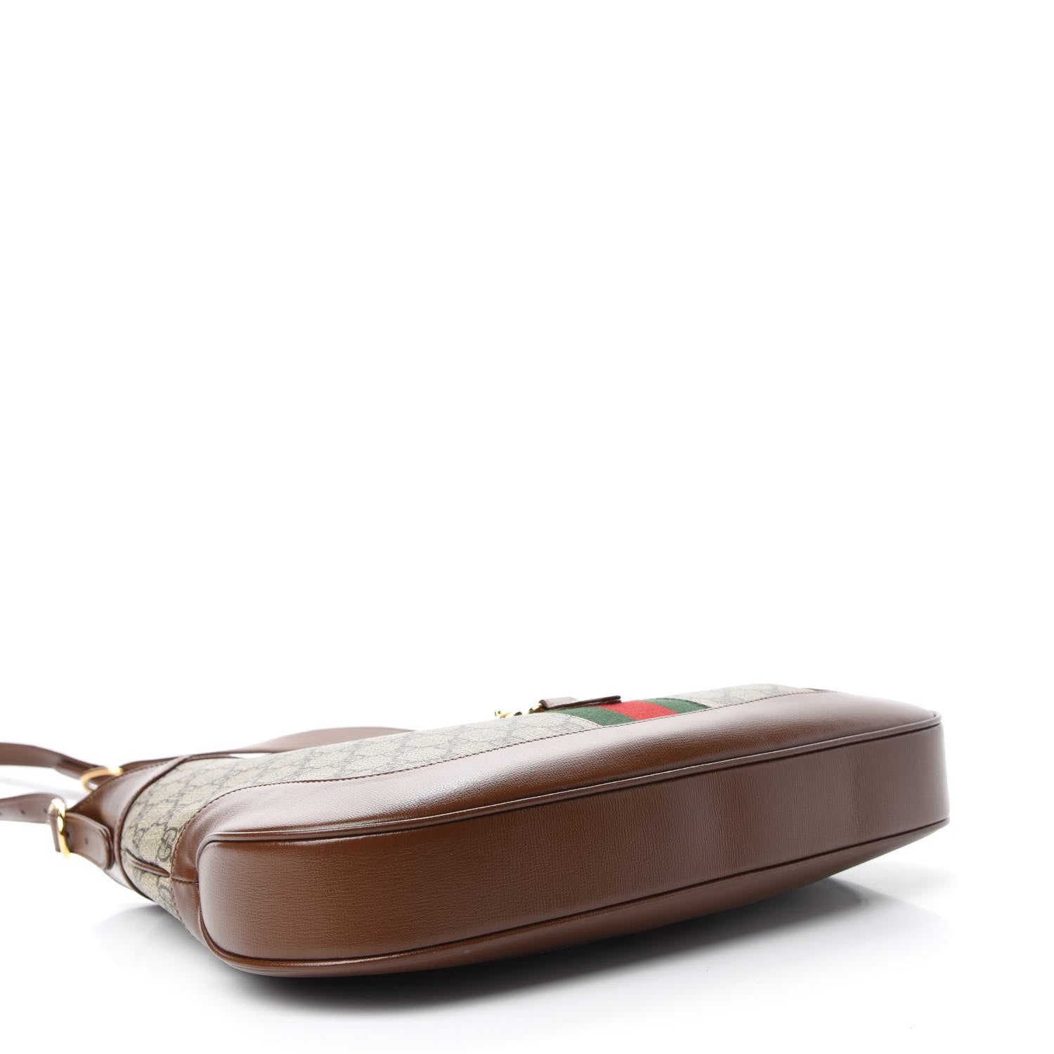 Gucci GG Supreme Monogram Azalea Calfskin Web Medium Jackie 1961 Hobo Beige Ebony Brown Sugar 4 of 10