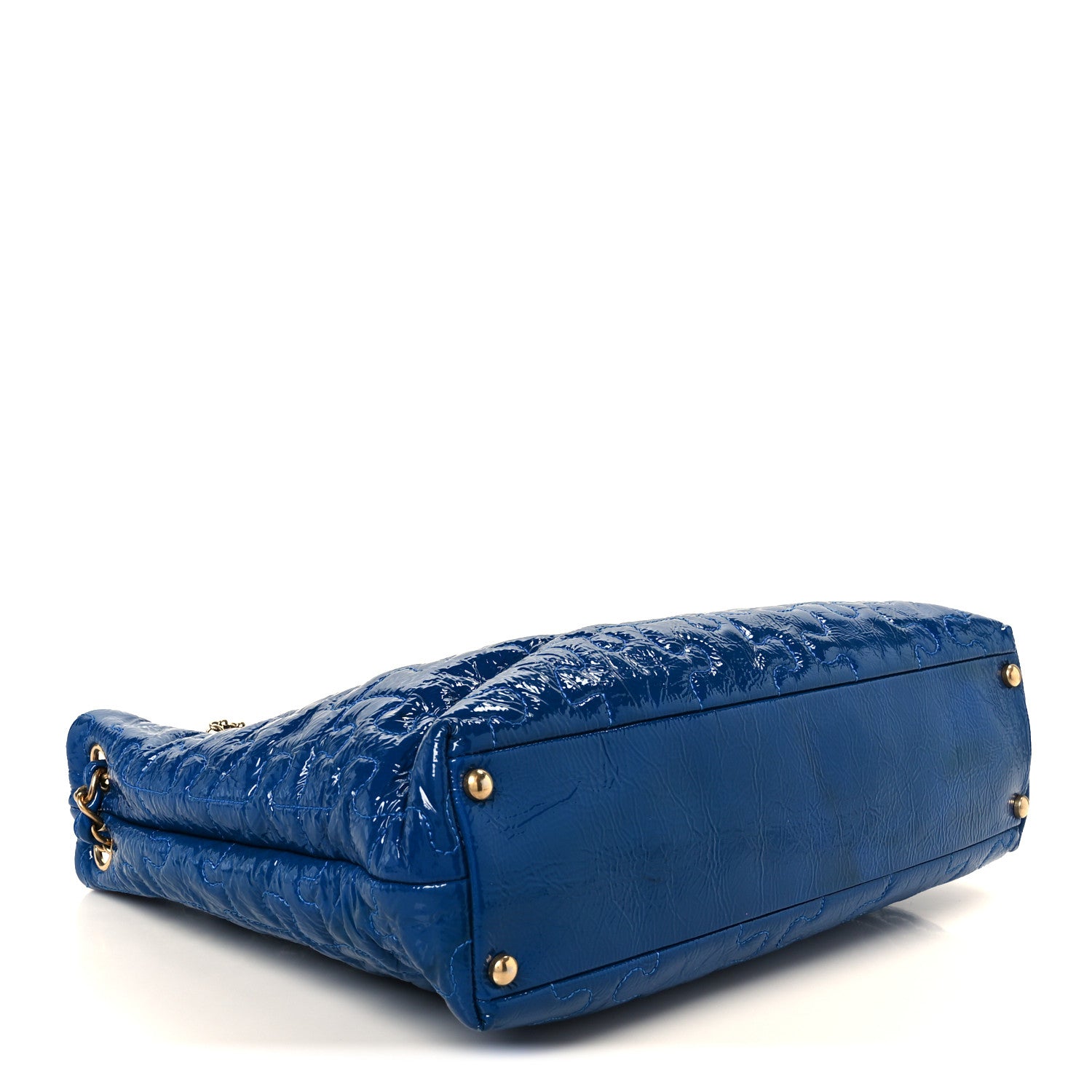Chanel Patent Puzzle Tote Electric Blue 4 of 10